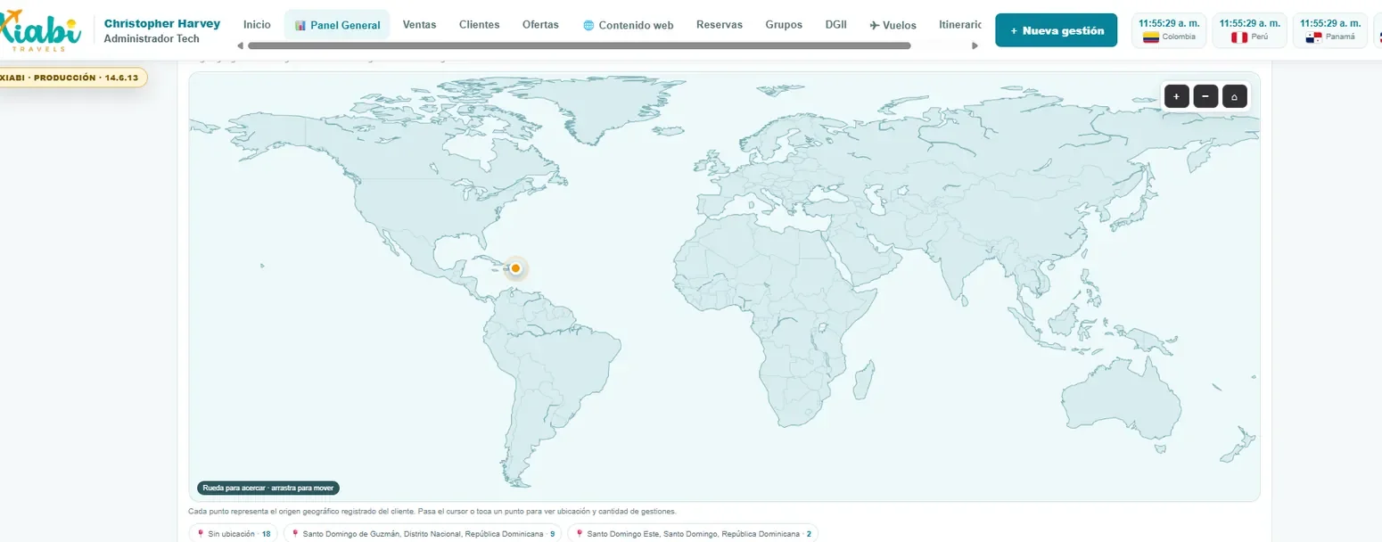 Mapa operativo de clientes
