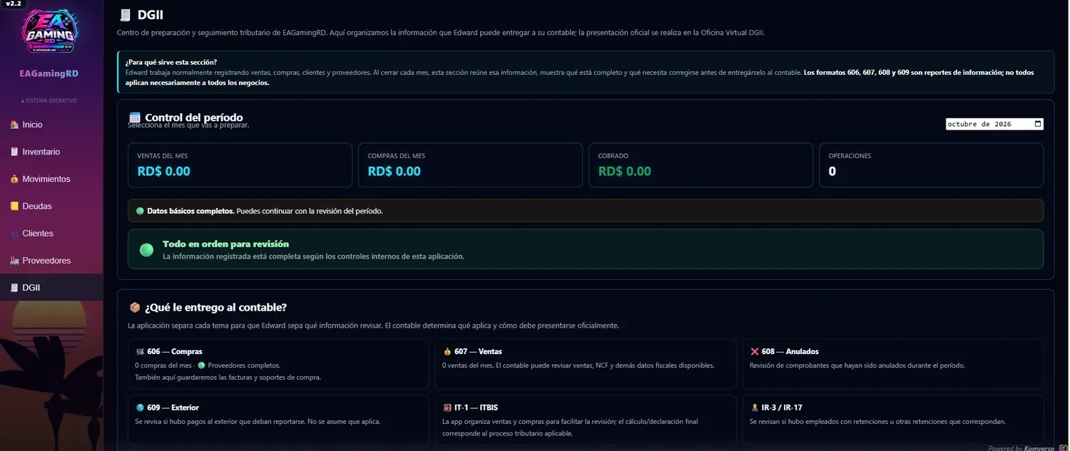 Módulo DGII de EA Gaming