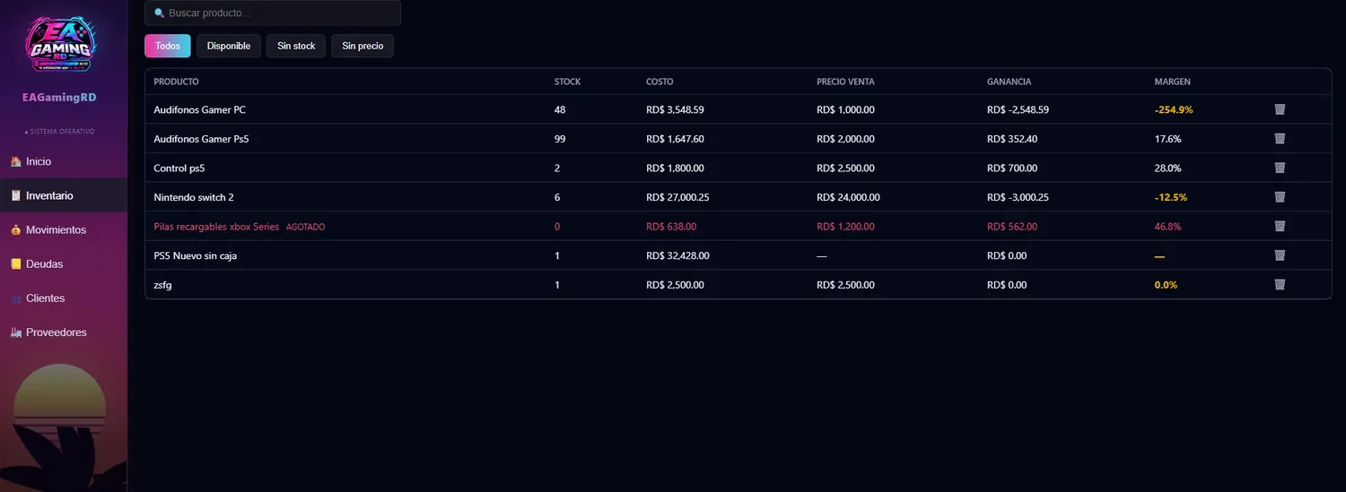 Inventario de EA Gaming